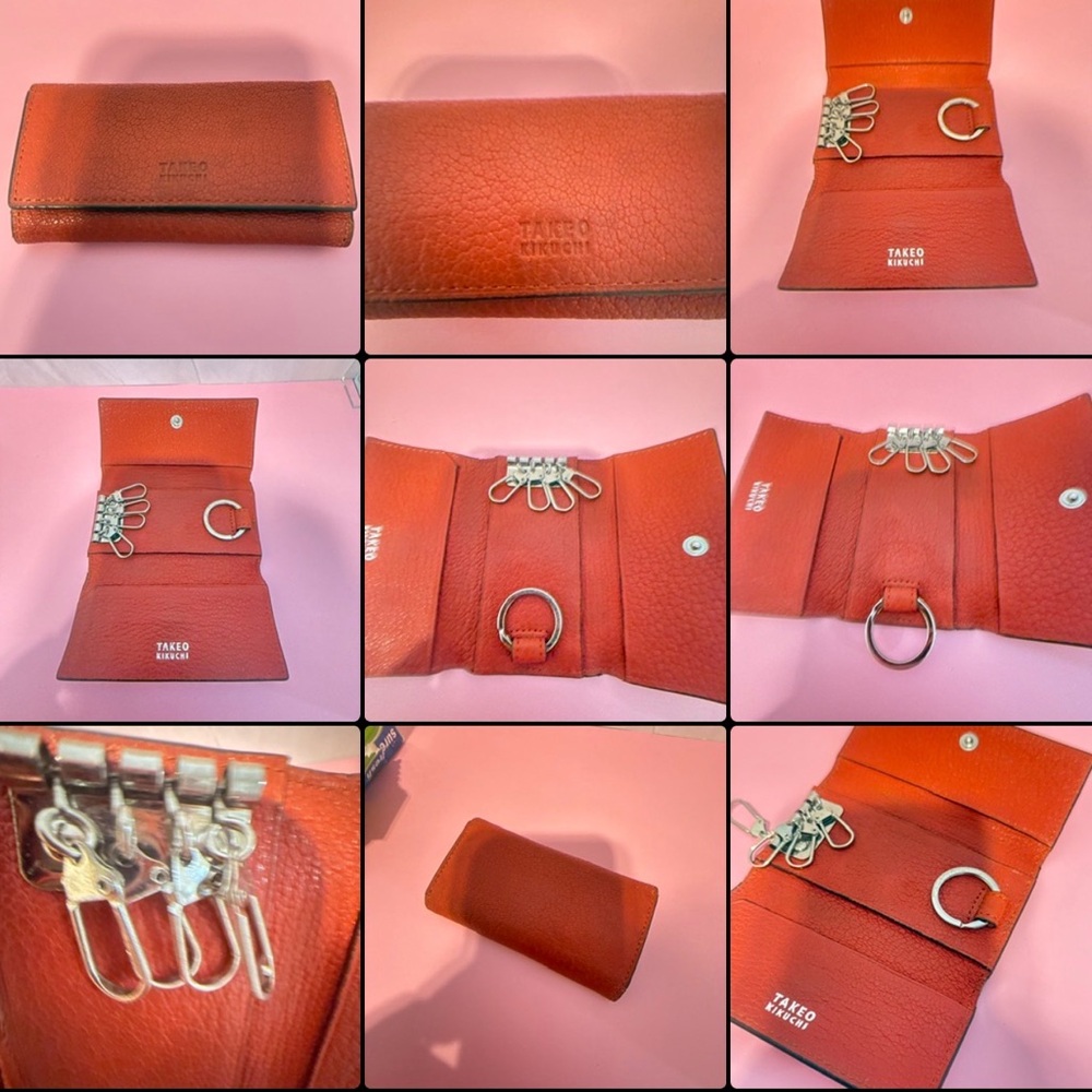 Elegant Red Leather Key Holder by